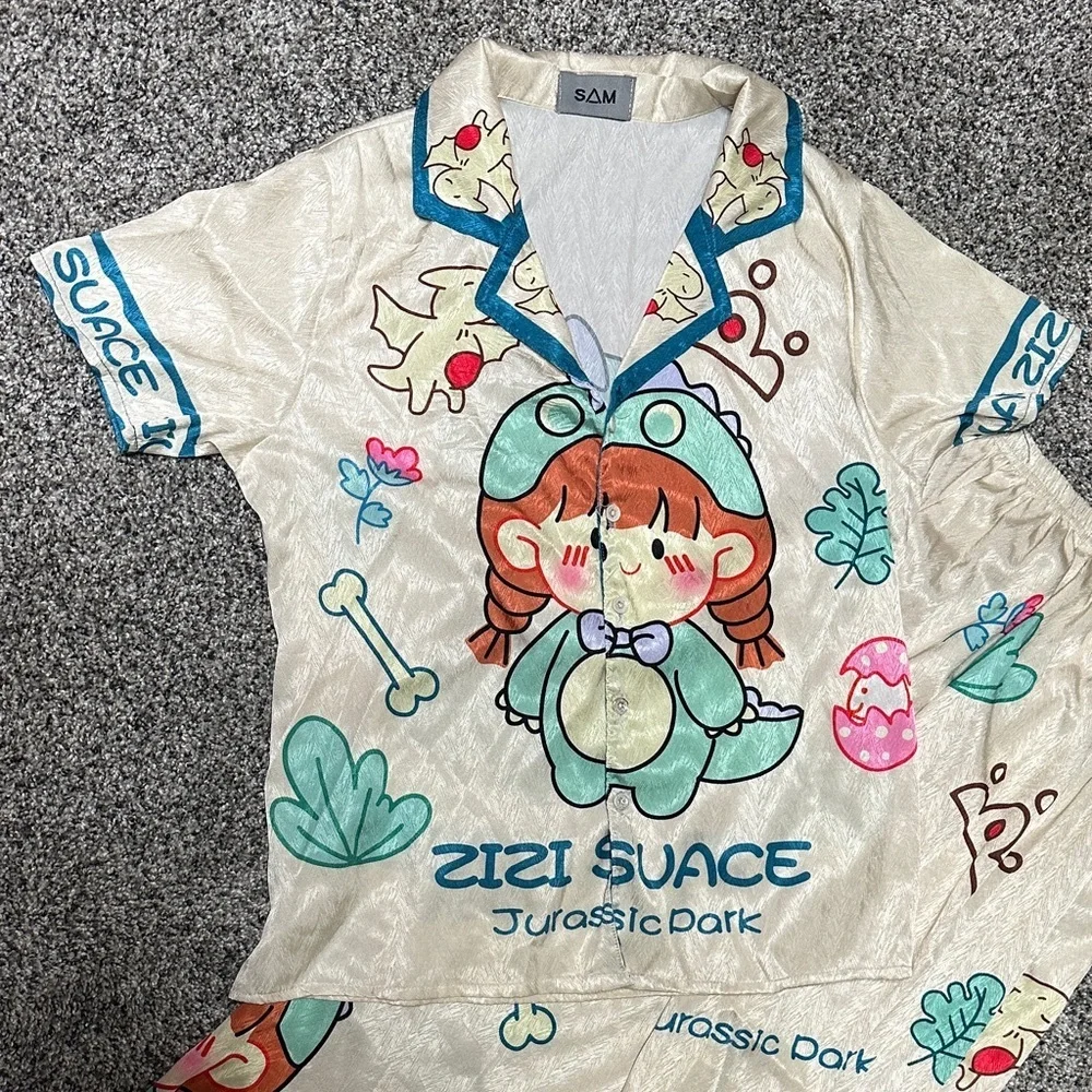 SAM Kids Pajama Set - Cream and Teal